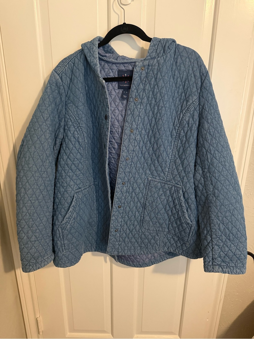 Isaac Mizrahi Light Blue Quilted Hooded Jacket